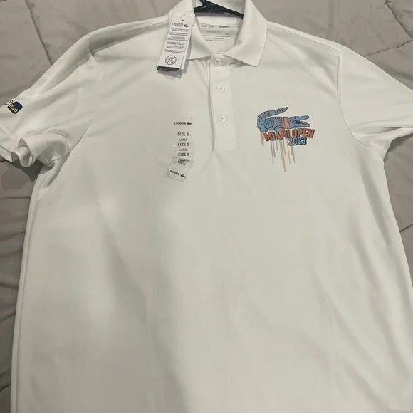 Lacoste Miami Open 23 Men's Tennis Polo - White - Picture 6 of 6